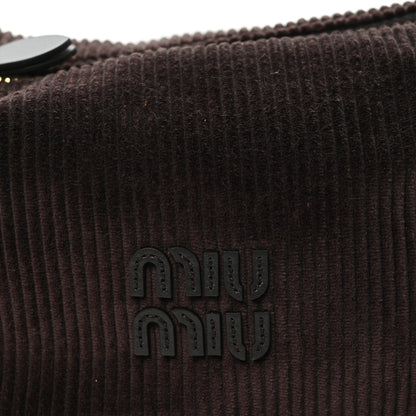 Corduroy Pouch Bag Ebony Baltic Blue