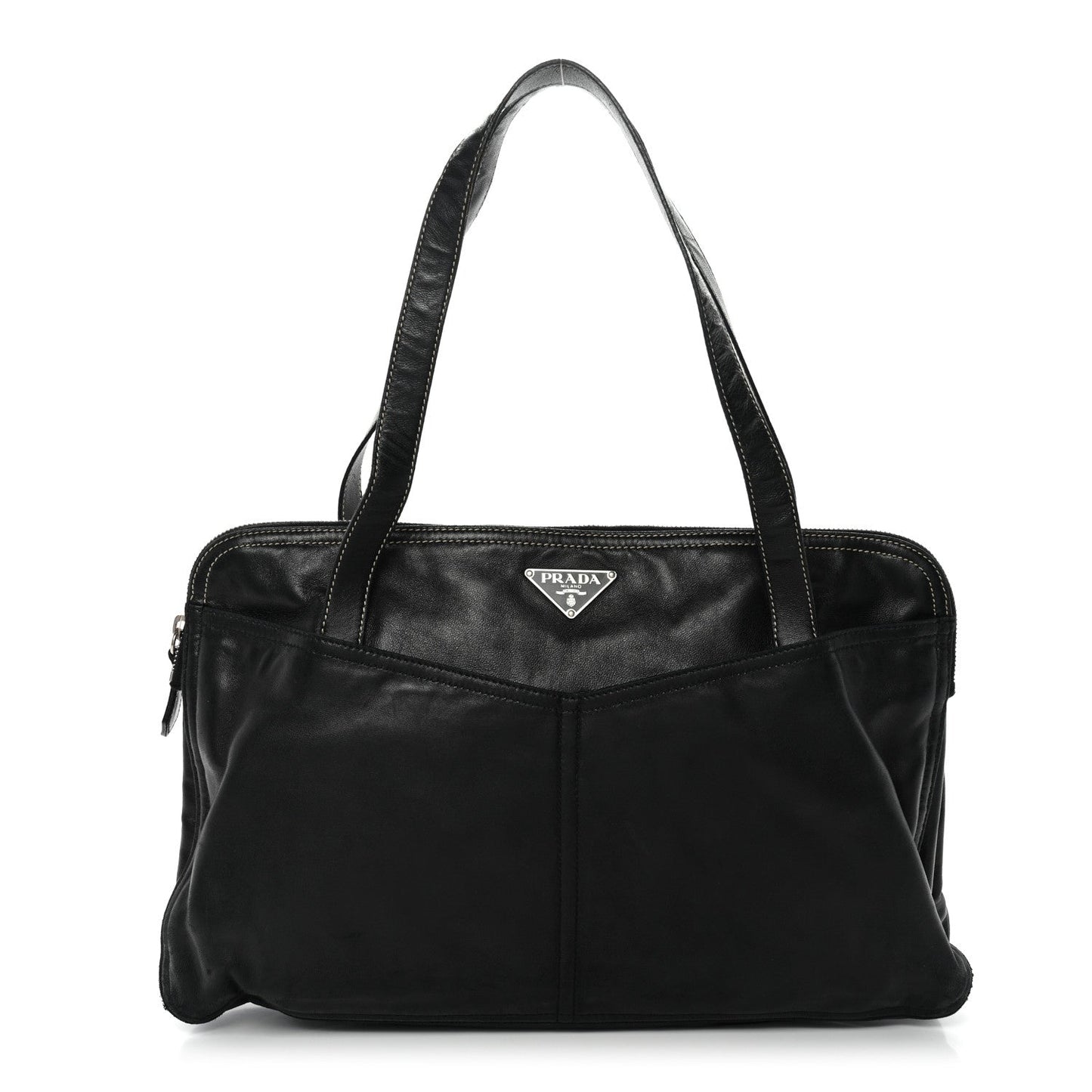 Nappa Pocket Satchel Black