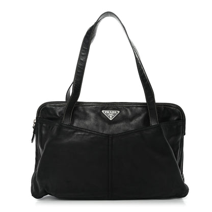 Nappa Pocket Satchel Black
