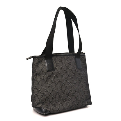 Denim Monogram Tote Bag Black