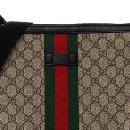 GG Supreme Monogram Web Messenger Bag Black