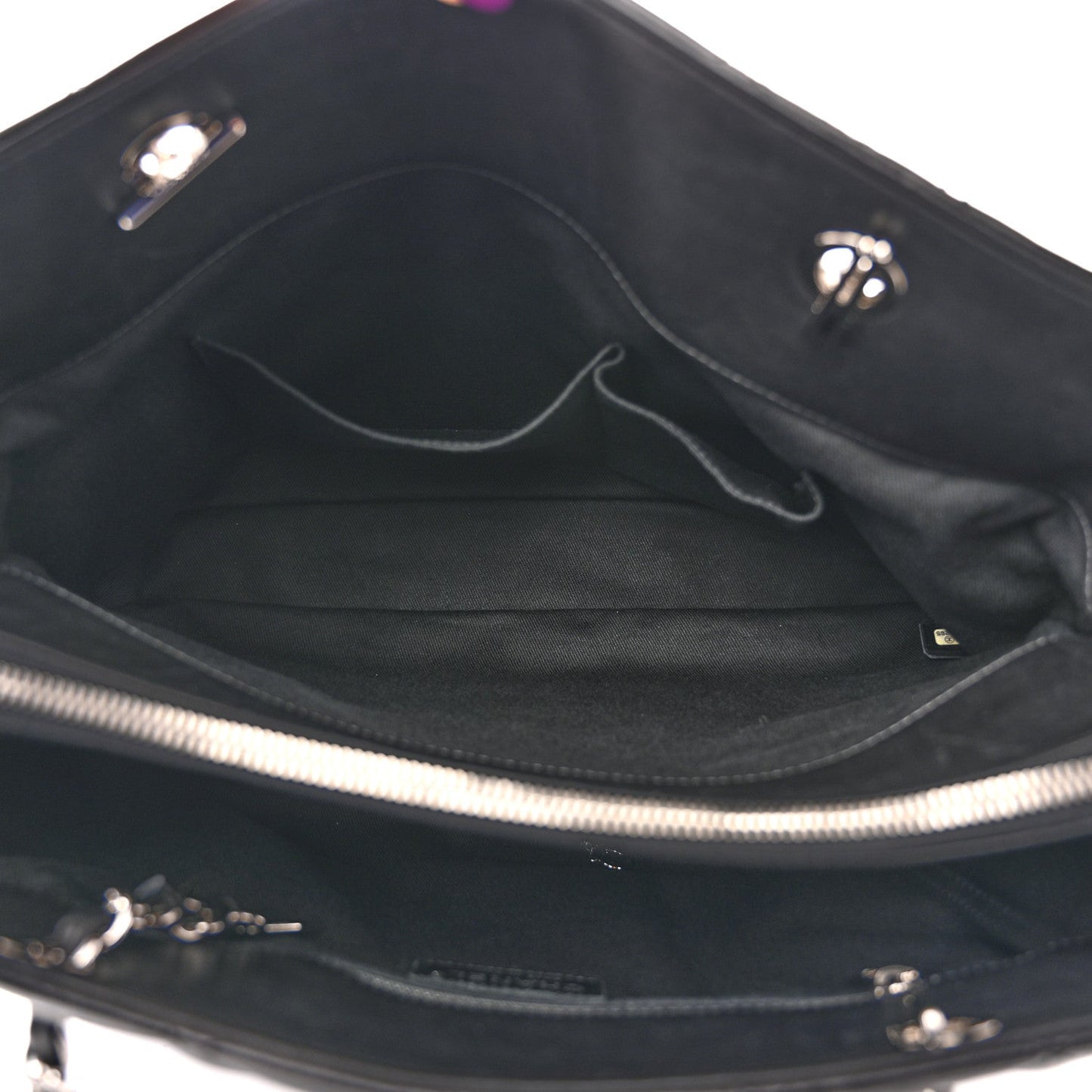 Lambskin Quilted Chic and Soft Shopping Tote Black