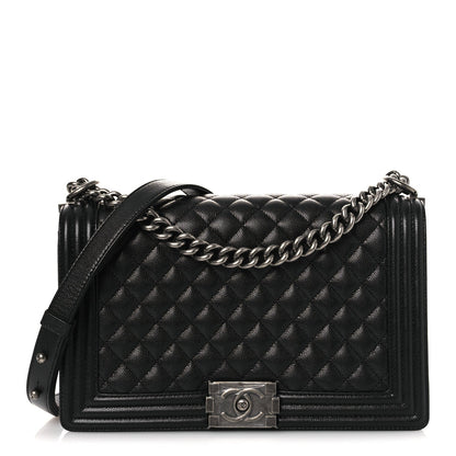 Caviar Quilted New Medium Boy Flap Black