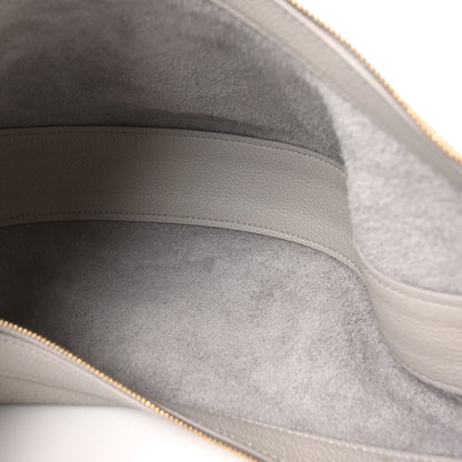 Pebbled Calfskin Augustina Small Crossbody Light Grey