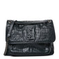 Crocodile Embossed Calfskin Monogram Medium Niki Chain Satchel Algea