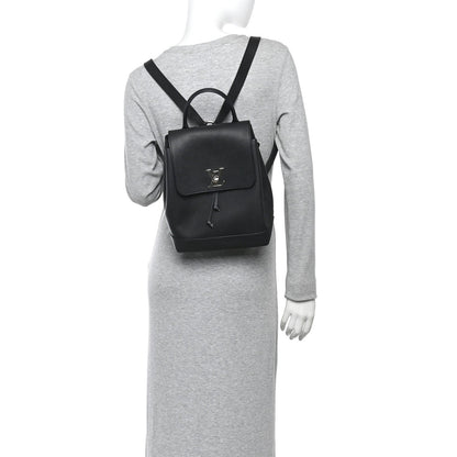 Calfskin Lockme Backpack Black