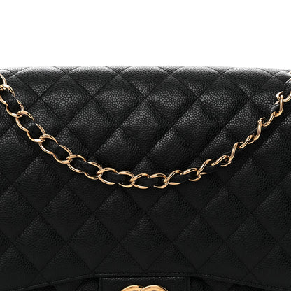 Caviar Quilted Maxi Double Flap Black