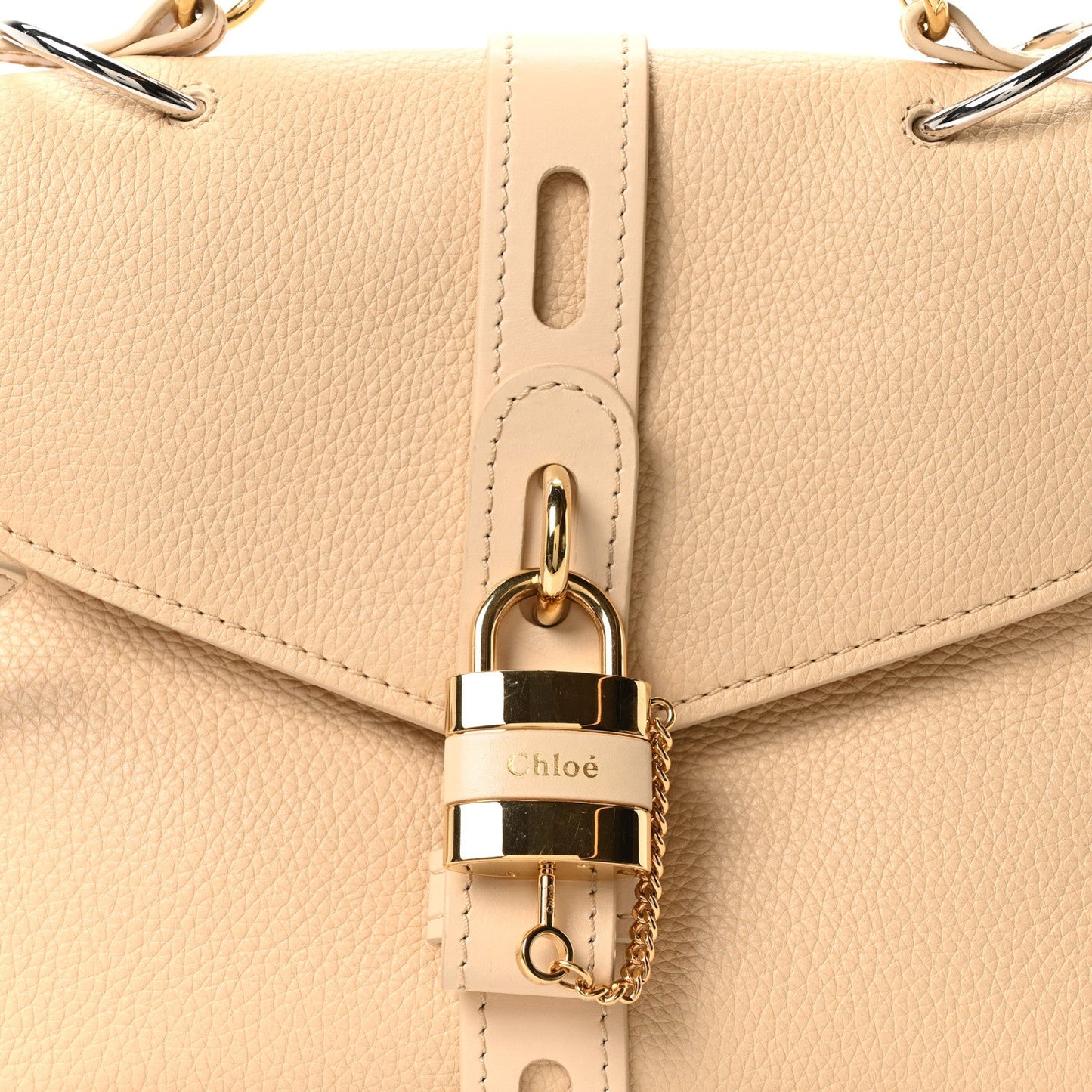 Shiny Grained Calfskin Medium Aby Day Shoulder Bag Blondie Beige