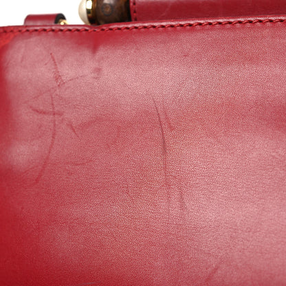 Nappa Bamboo Web Small Nymphaea Top Handle Bag Hibiscus Red