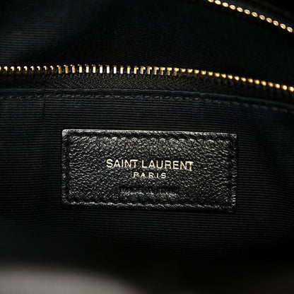 Lambskin Quilted Small Loulou Puffer Monogram Chain Satchel Black