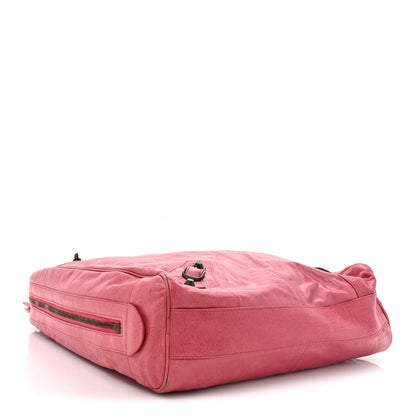 Agneau Classic Hardware Briefcase Tote Pivoine