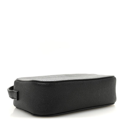 Signature Grained Calfskin Logo XS Ville Camera Bag Black White