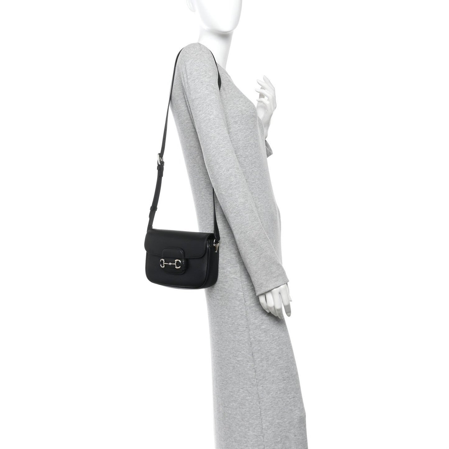 Arabella Calfskin Horsebit 1955 Shoulder Bag Black
