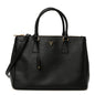 Saffiano Lux Large Galleria Double Zip Tote Black