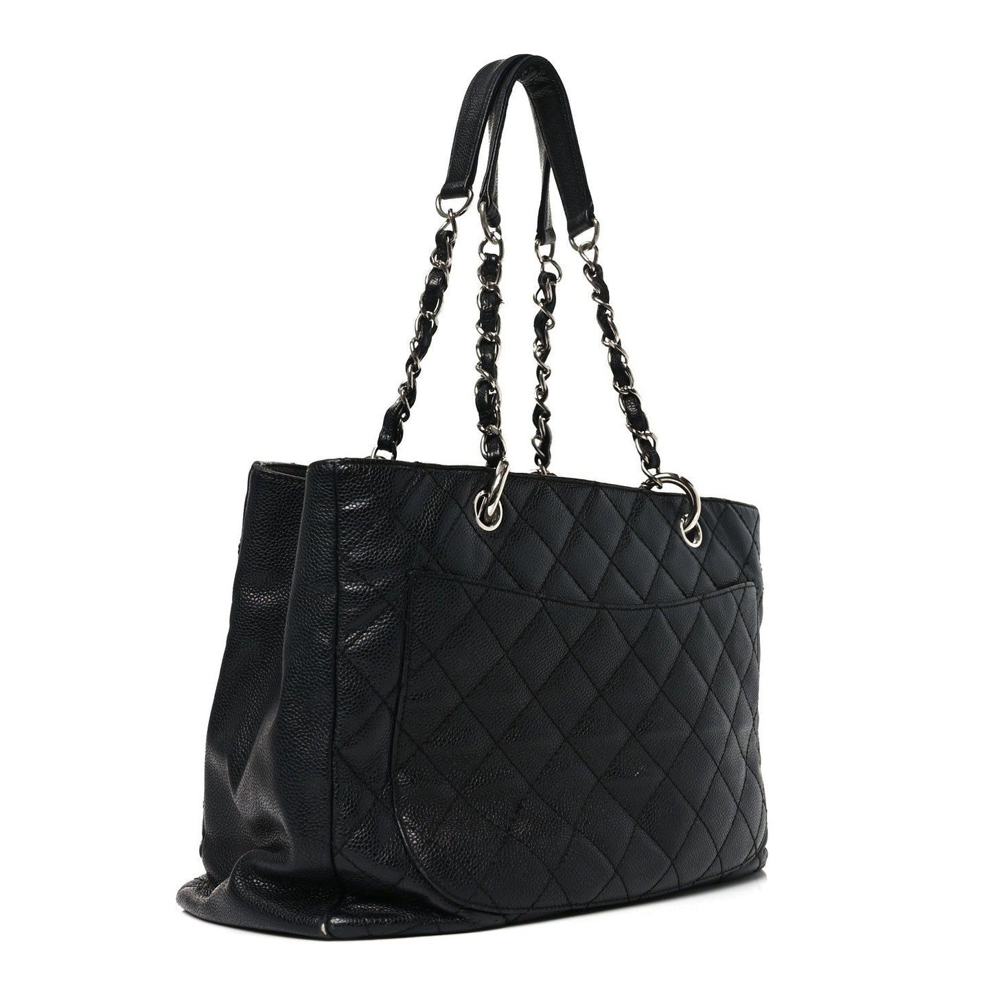 Caviar Quilted Grand Shopping Tote GST Black