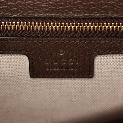 Monogram Jumbo GG Textured Dollar Calfskin Web Small Ophidia Padlock Top Handle Bag Camel Ebony New Acero