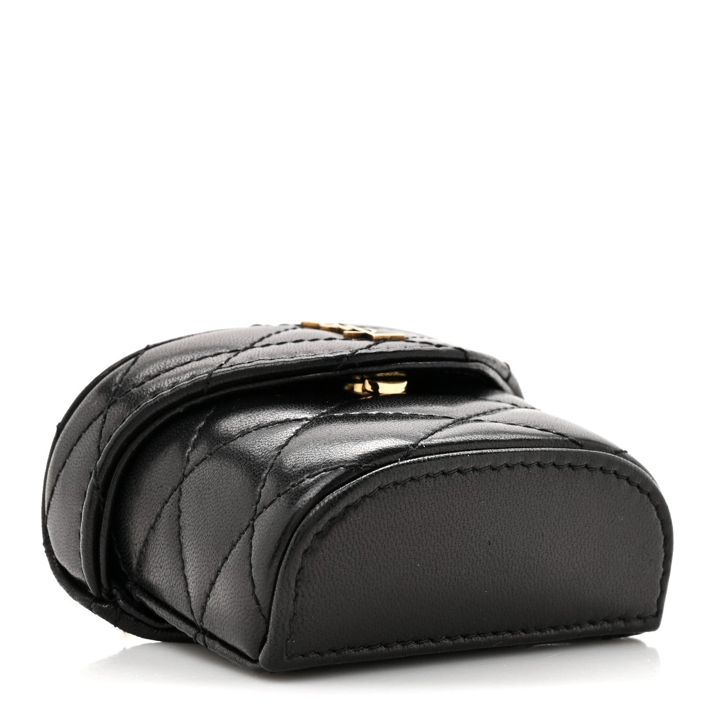 Lambskin Matelasse Monogram June Box Bag Charm Black