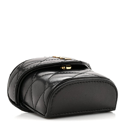Lambskin Matelasse Monogram June Box Bag Charm Black