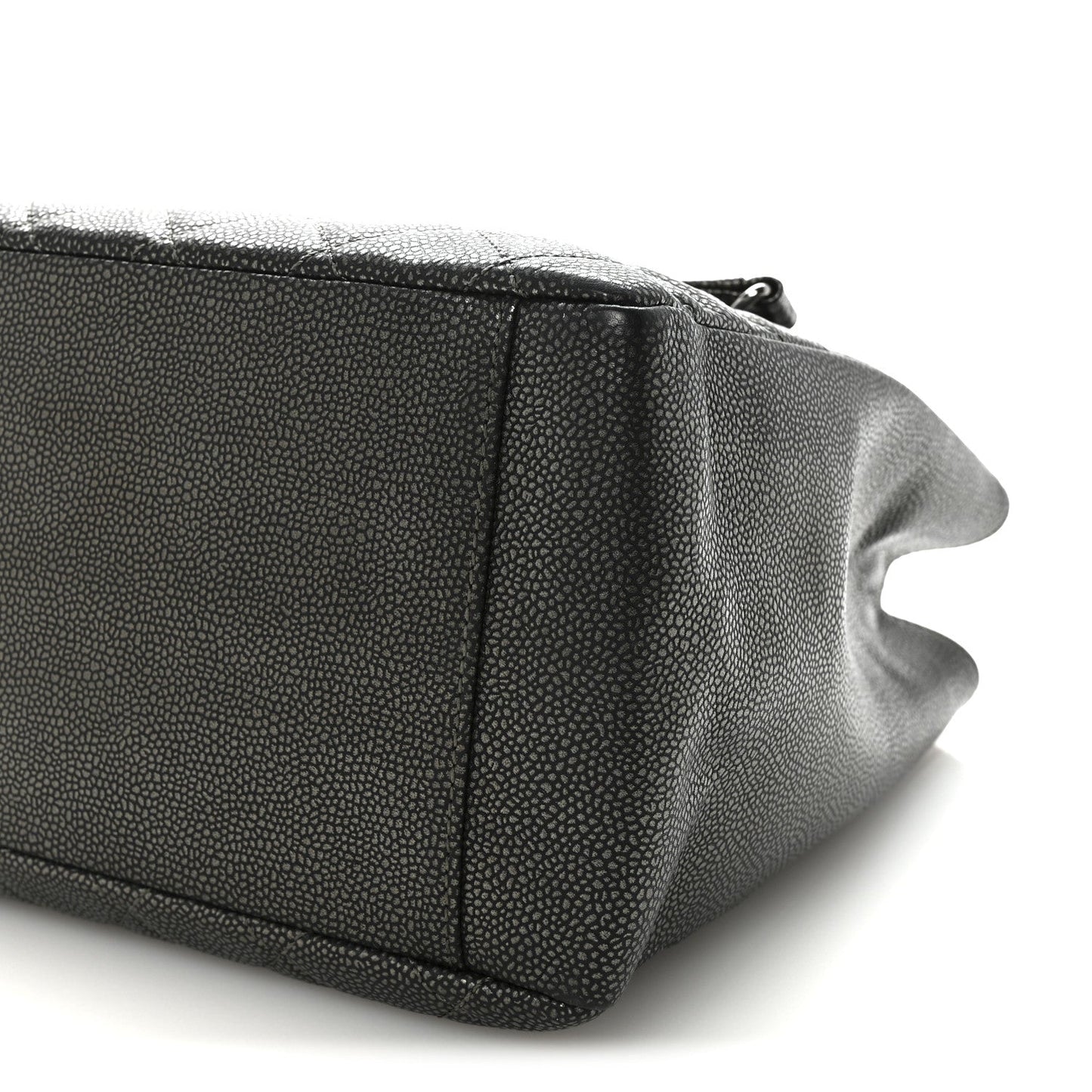 Caviar Quilted Grand Shopping Tote GST Dark Silver
