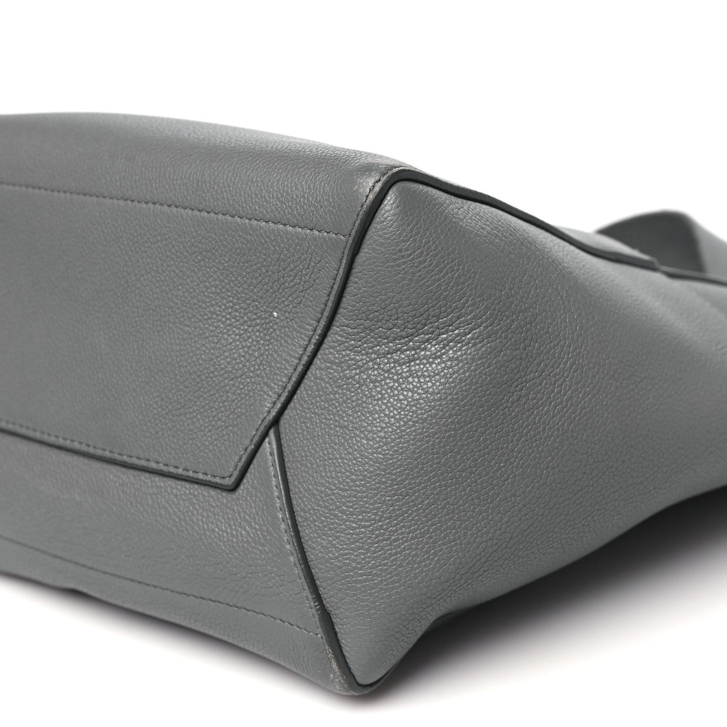 Soft Grained Calfskin Sangle Bucket Bag Grey