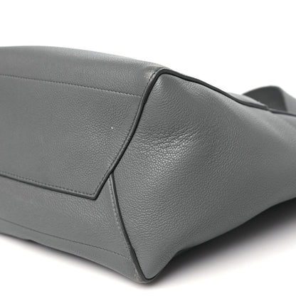 Soft Grained Calfskin Sangle Bucket Bag Grey