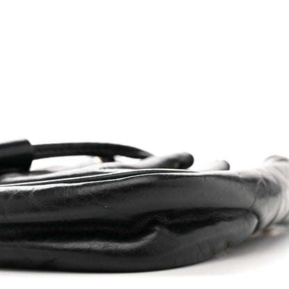Lambskin Tassel Hobo Black
