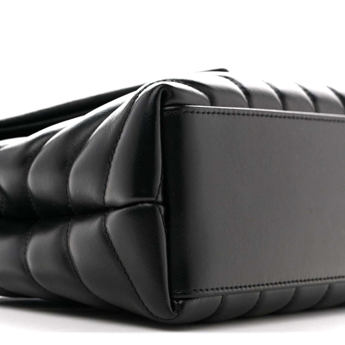 Calfskin Y Quilted Monogram Monochrome Small Loulou Chain Satchel Black