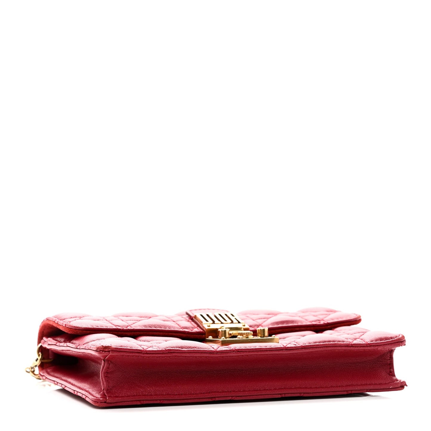 Lambskin Cannage Dioraddict Wallet On Chain Clutch Fuchsia