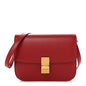 Box Calfskin Medium Classic Box Flap Bag Dark Brick