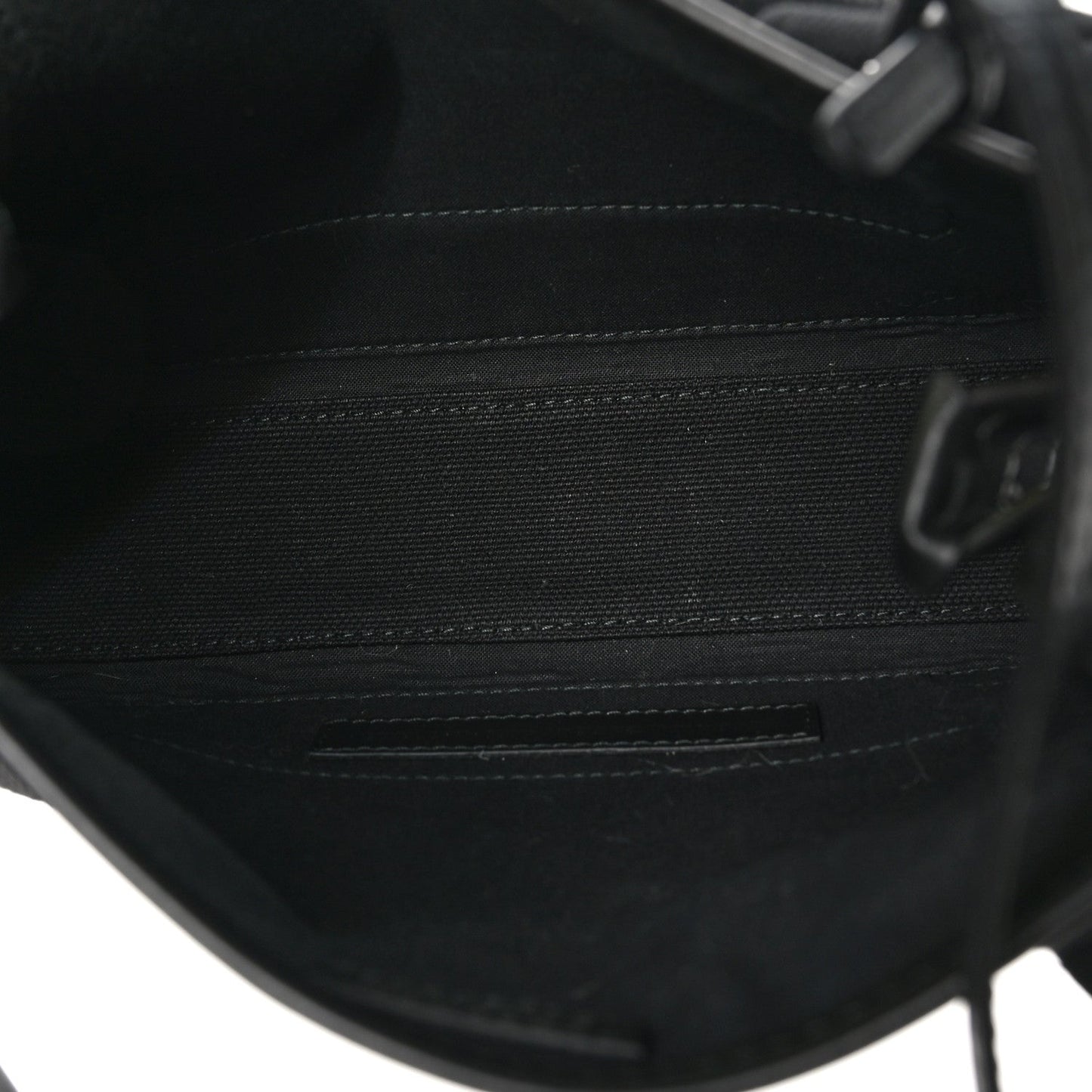 Cotton Canvas Calfskin Logo Print Navy Cabas XS Black White