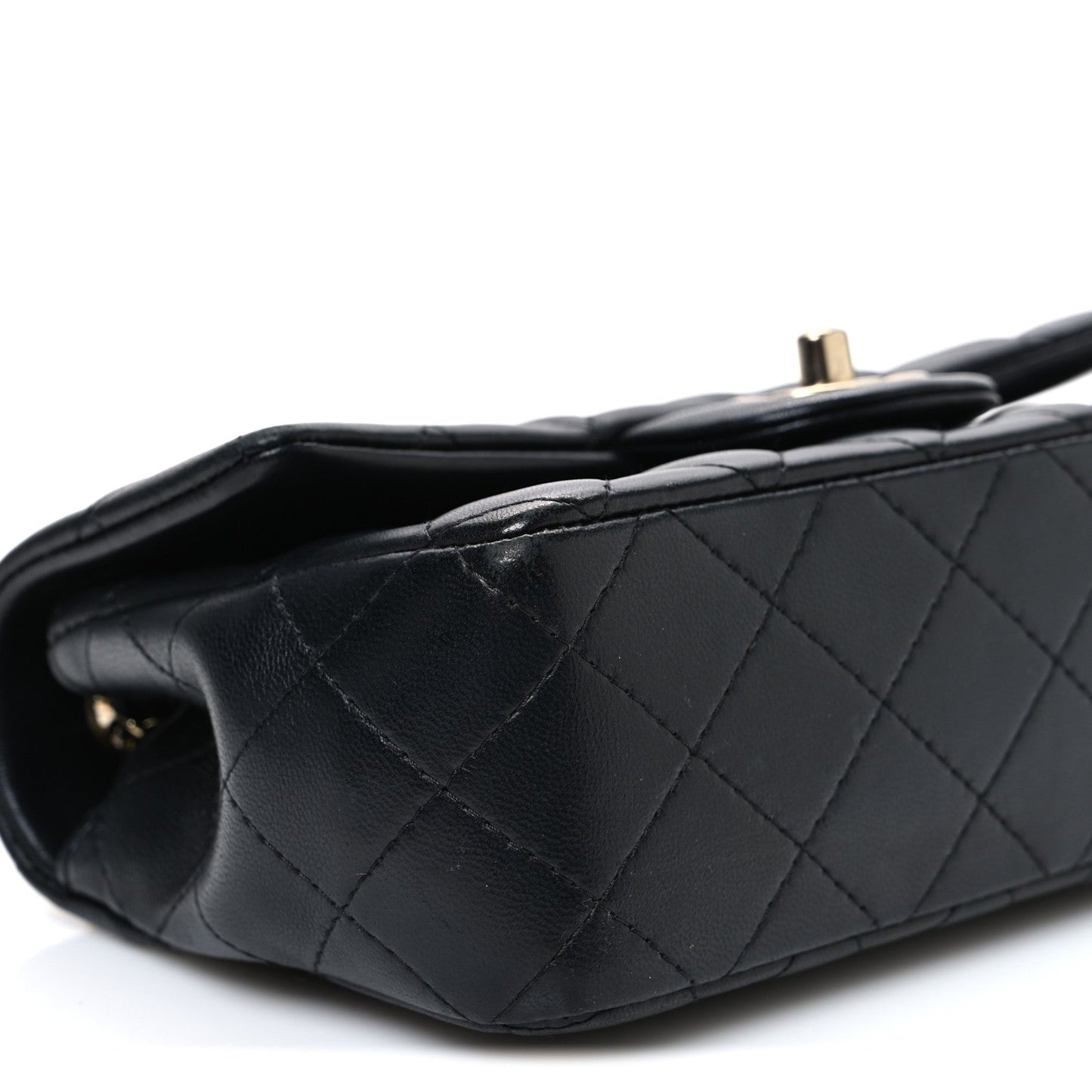 Lambskin Quilted Mini Rectangular Flap Black