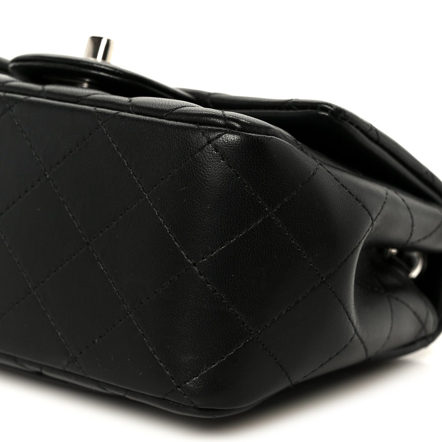 Lambskin Quilted Mini Square Flap Black