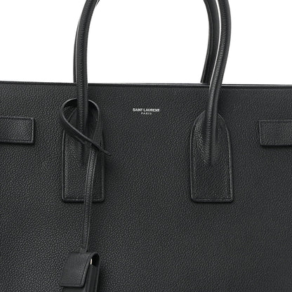 Grained Calfskin Large Sac De Jour Carryall Black