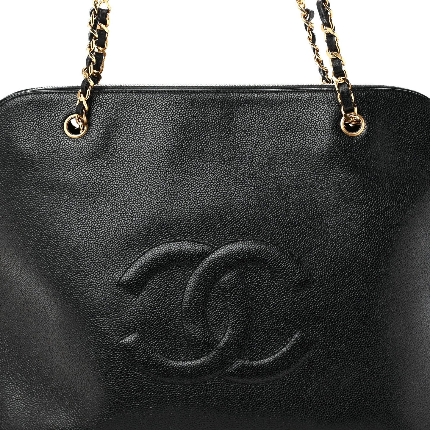 Caviar Large CC Shoulder Bag Black
