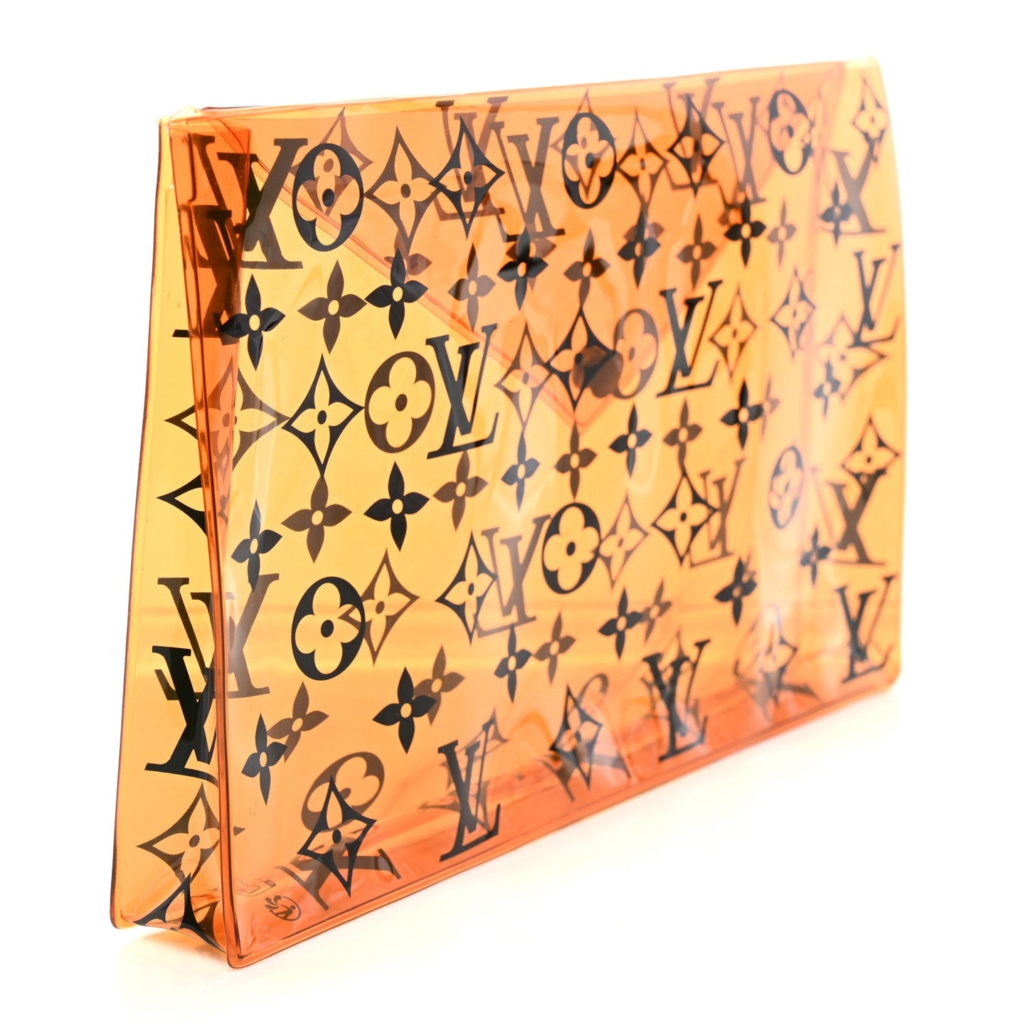 PVC Monogram Printed Envelope Pouch Orange