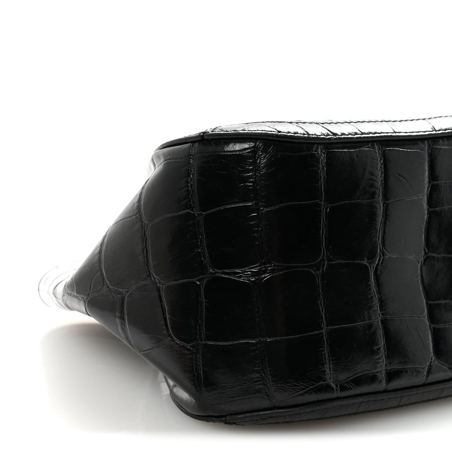 Calfskin Crocodile Embossed Small Greca Goddess Shoulder Bag
