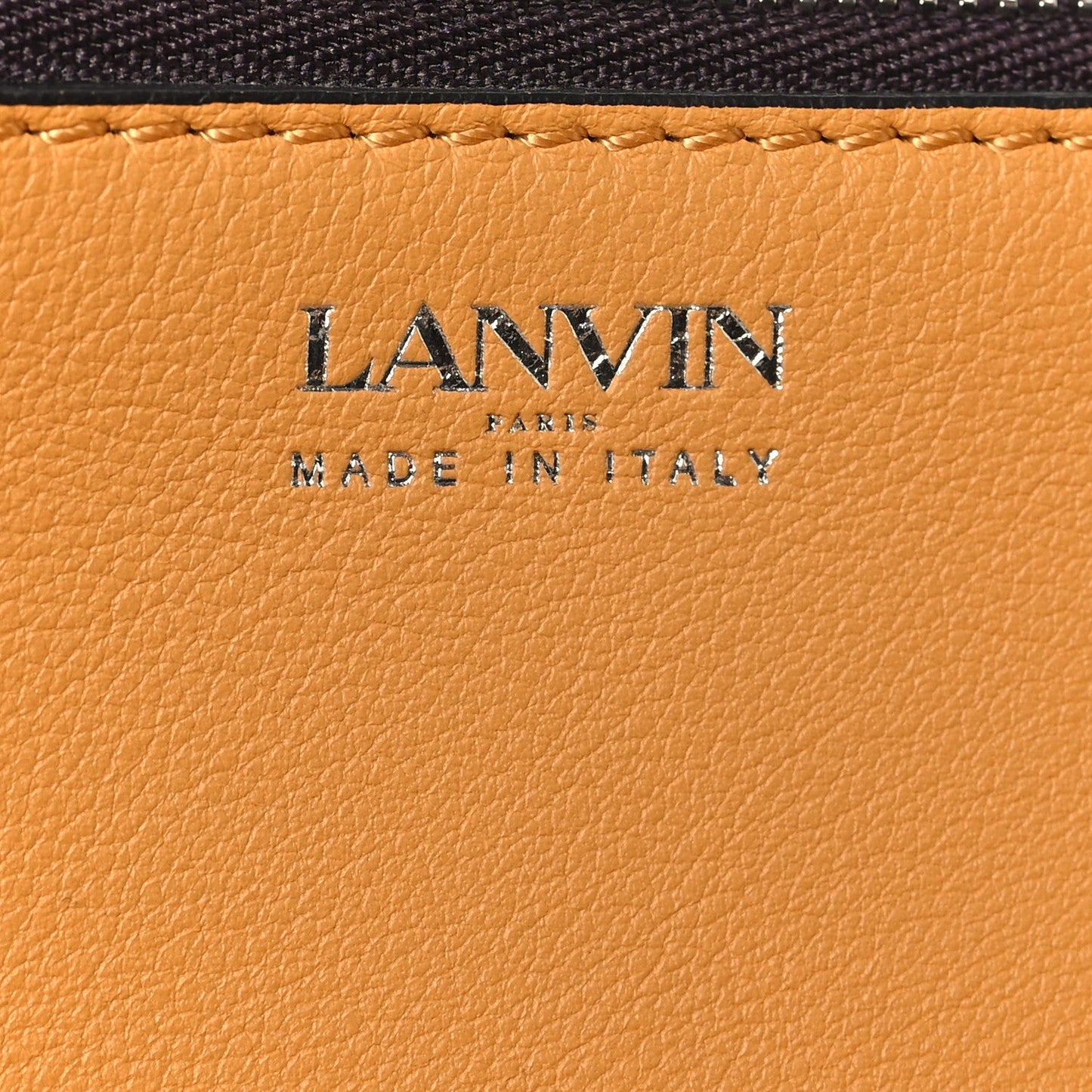 Suede Calfskin Hook Bag Brown Yellow