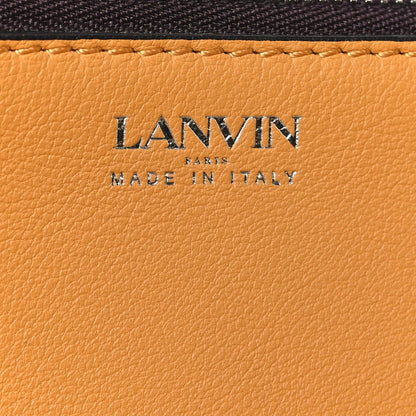 Suede Calfskin Hook Bag Brown Yellow