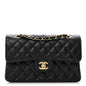 Caviar Quilted Small Double Flap Black