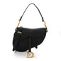 Grained Calfskin Saddle Bag With Strap Black