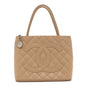 Caviar Quilted Medallion Tote Beige