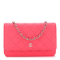 Caviar Quilted Wallet on Chain WOC Dark Pink