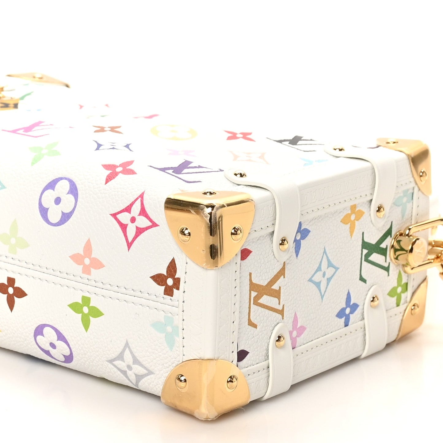 LV x TM Cowhide Monogram Multicolor Side Trunk MM White