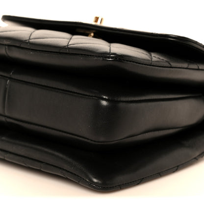 Lambskin Quilted Mini Trendy CC Dual Handle Flap Bag Black