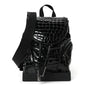 Calfskin Alligator Embossed Small Explorafunk Backpack Black