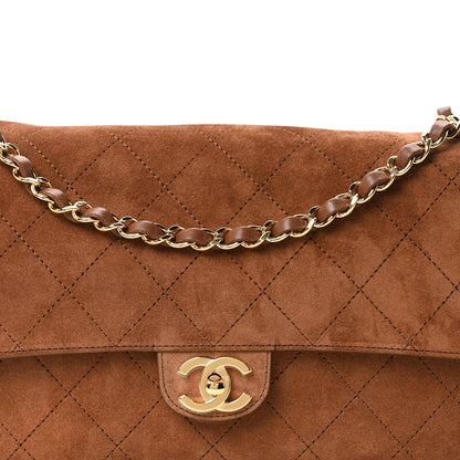 Suede Calfskin Small Souplissimo Maxi Flap Camel