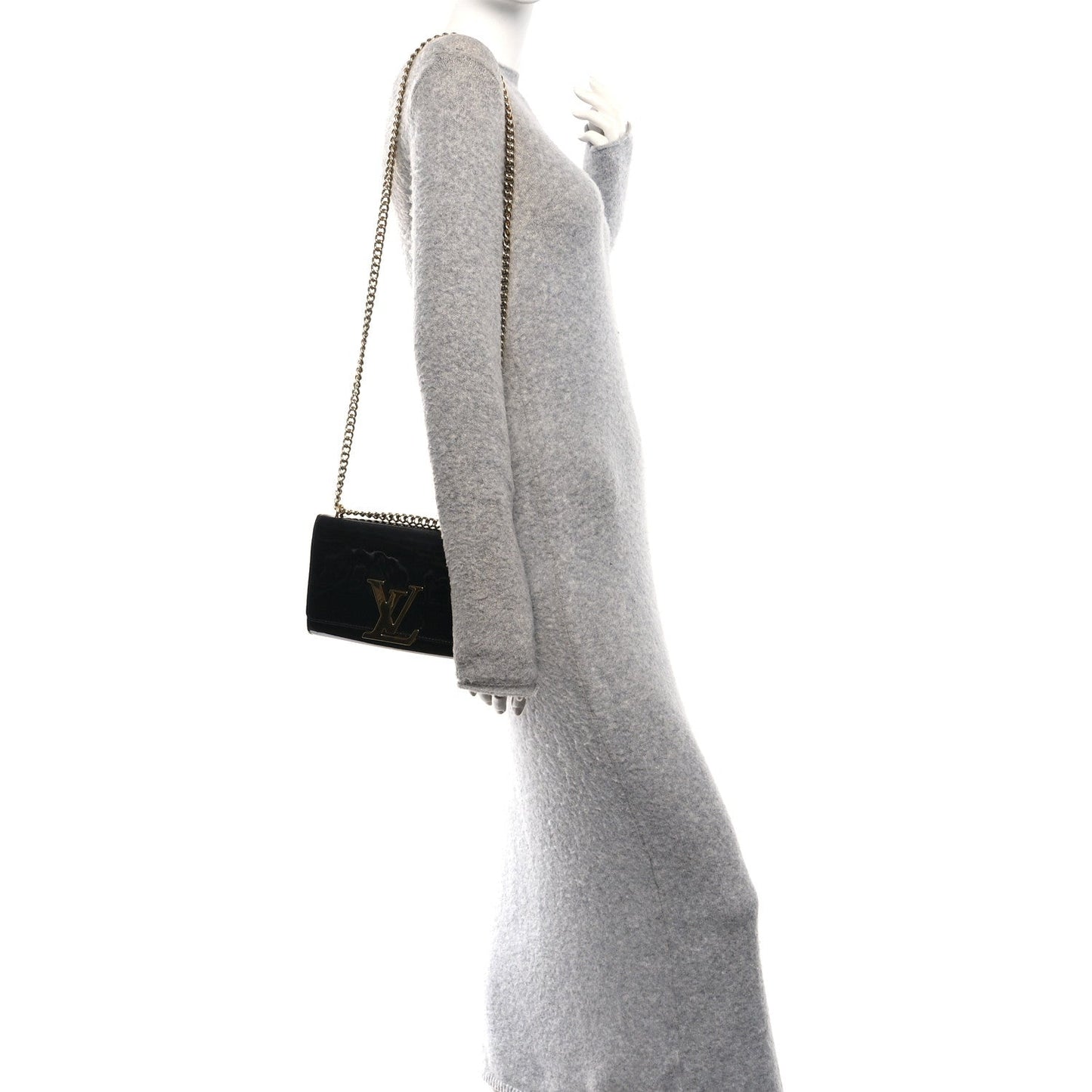 Patent Louise PM Chain Clutch Black