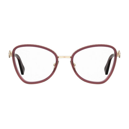 Moschino Eyeglasses Cat Eye Full Rim, Burgundy Frame and Clear Demo Lenses Lens MOS5840LHF00