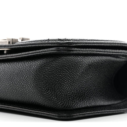 Caviar Quilted Small Boy Flap Black