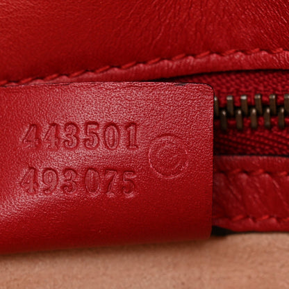 Calfskin Matelasse Medium GG Marmont Open Top Shoulder Bag Hibiscus Red